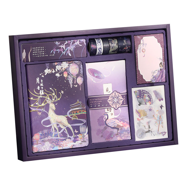 Bullet Journal Set - Luxe notitieboek cadeauset in Chinese stijl - Paars