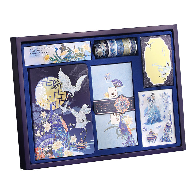 Bullet Journal Set - Luxe notitieboek cadeauset in Chinese stijl - Blauw