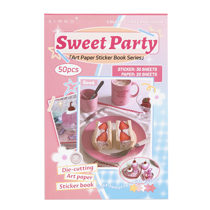 Volume Pack: 30 Washi + 20 Paper Sheets - Sweet Party