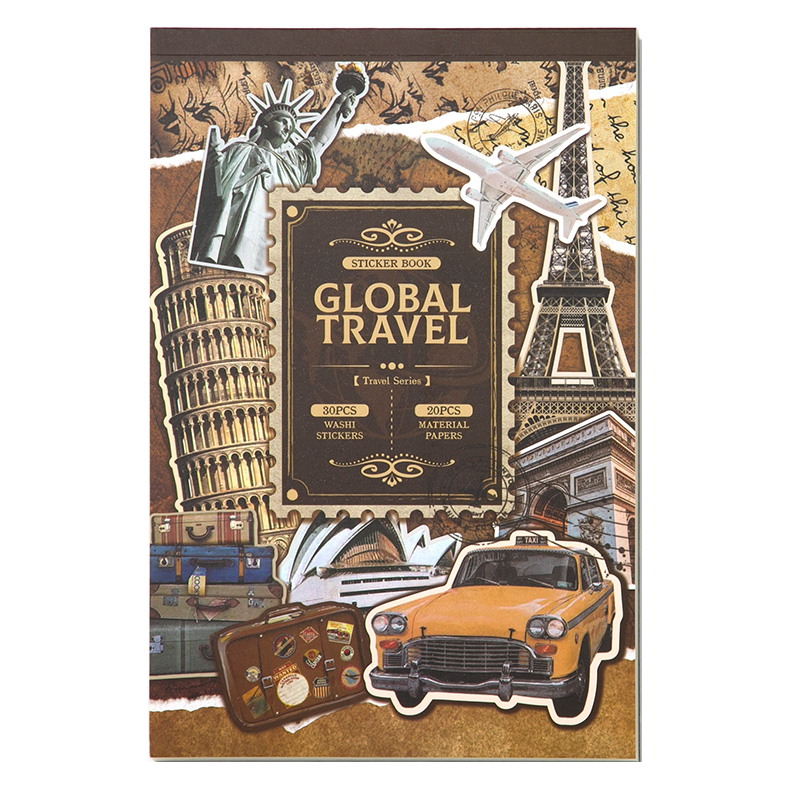 Volume Pack: 30 Washi + 20 Paper Sheets - Global Travel