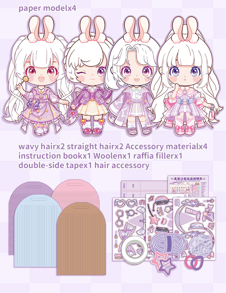 Simno Creative Hair Salon DIY-uitknipset voor papieren modepoppen