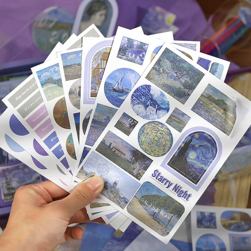 Simno Bullet Journal Set - 155 stuks - A6-notitieboek - Accessoires - Stickers - Sjablonen - Producten - Washi Tape - Scrapbook Album - Paars