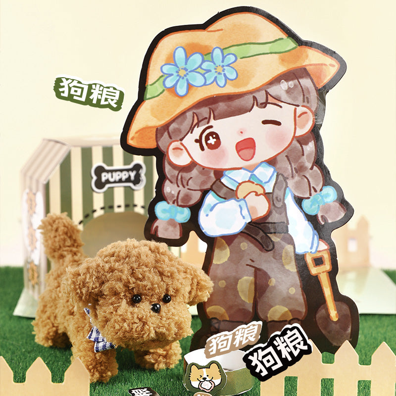 DIY Fuzzy Stick-Beige Puppy