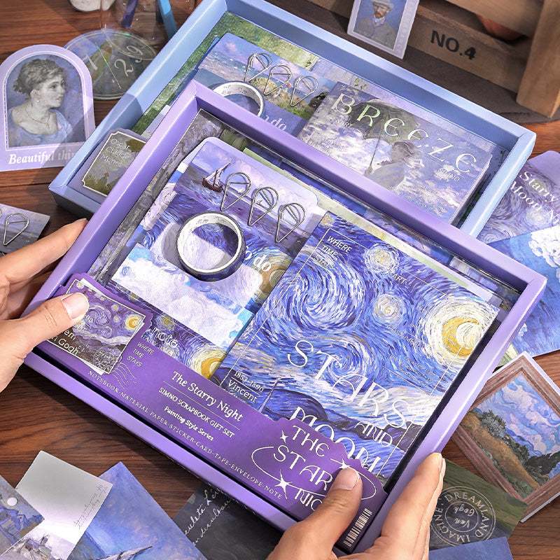 Simno Bullet Journal Set - 155 stuks - A6-notitieboek - Accessoires - Stickers - Sjablonen - Producten - Washi Tape - Scrapbook Album - Paars