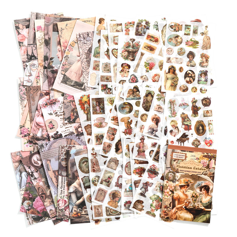 Volume Pack: 30 Washi + 20 Paper Sheets - Victorian Garden