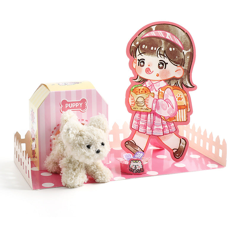 DIY Fuzzy Stick-Beige Puppy