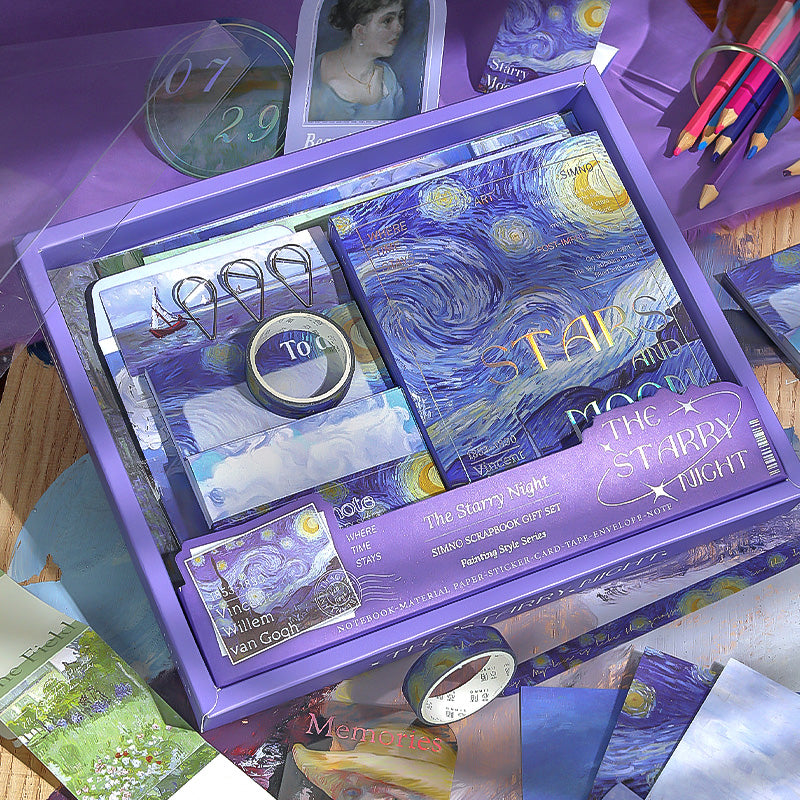 Simno Bullet Journal Set - 155 stuks - A6-notitieboek - Accessoires - Stickers - Sjablonen - Producten - Washi Tape - Scrapbook Album - Paars