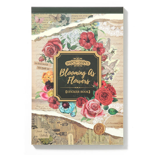 Volumepakket: 30 Washi + 20 papieren vellen - Bloeiend als bloemen