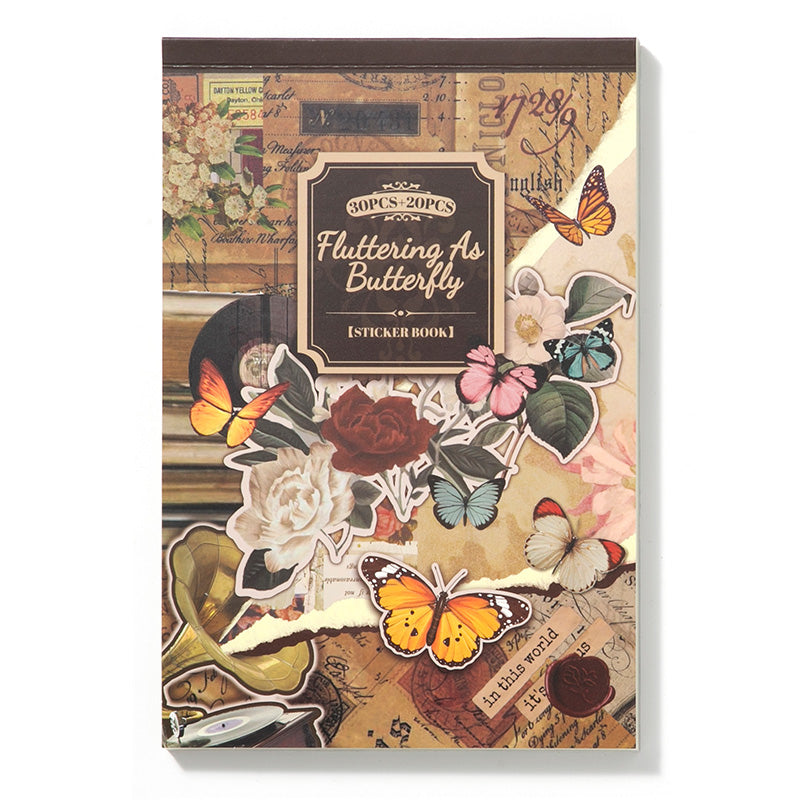 Volume Pack: 30 Washi + 20 Paper Sheets - Fluttering as Butterfly