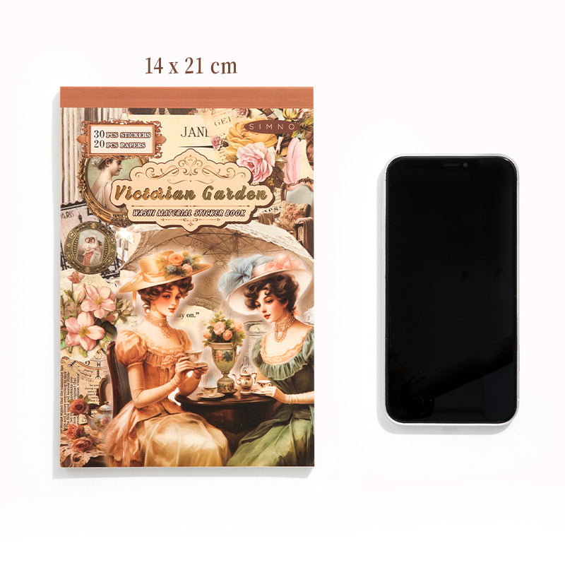 Volume Pack: 30 Washi + 20 Paper Sheets - Victorian Garden