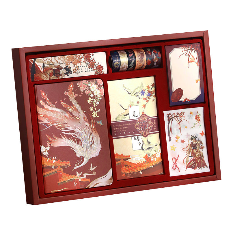 Bullet Journal Set - Luxe notitieboek cadeauset in Chinese stijl - Rood