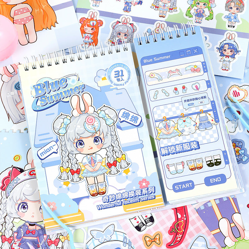 Aankleedstickerboek - Blauwe zomer