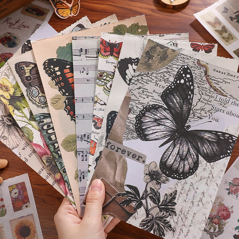 Volume Pack: 30 Washi + 20 Paper Sheets - Fluttering as Butterfly