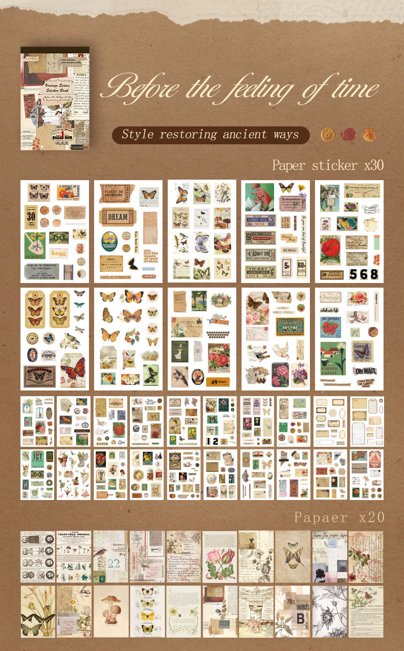 Volume Pack: 30 Washi + 20 Paper Sheets - Before The Feelings Of Time