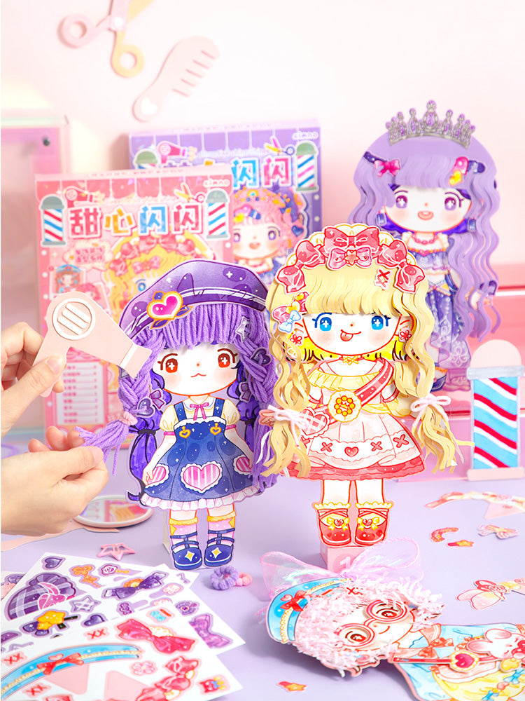 Simno Creative Hair Salon DIY-uitknipset voor papieren modepoppen