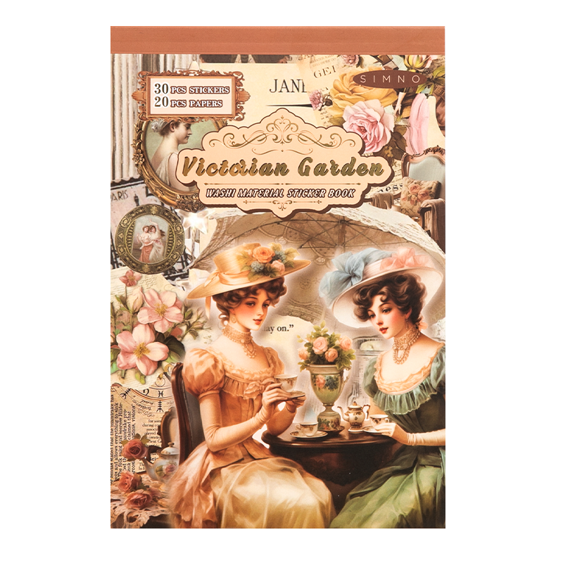 Volume Pack: 30 Washi + 20 Paper Sheets - Victorian Garden