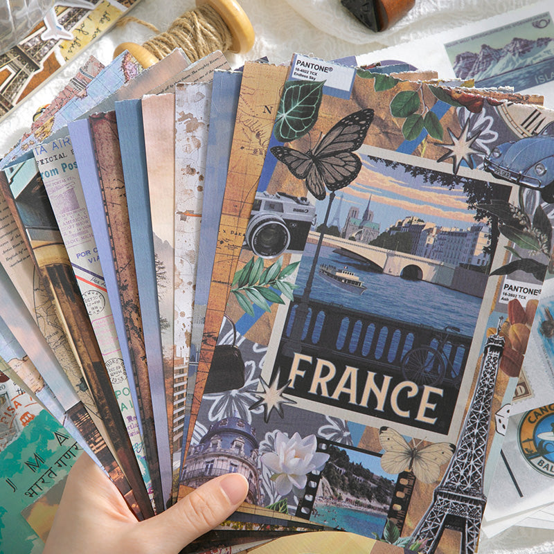 Volume Pack: 30 Washi + 20 Paper Sheets - Global Travel
