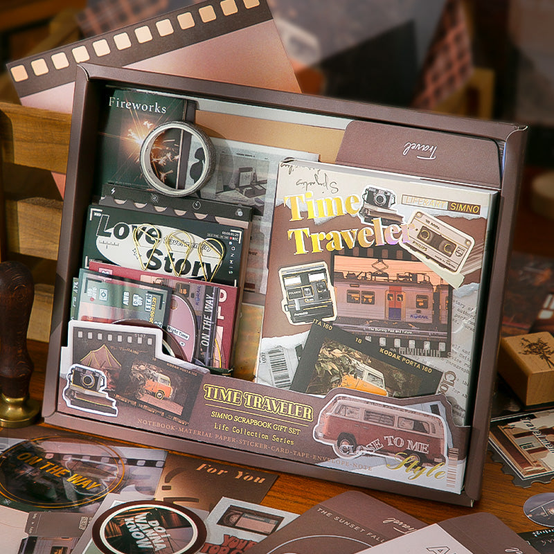 Simno Bullet Journal Set - 155 stuks - A6-notitieboek - Accessoires - Stickers - Sjablonen - Producten - Washi Tape - Scrapbook Album - Paars