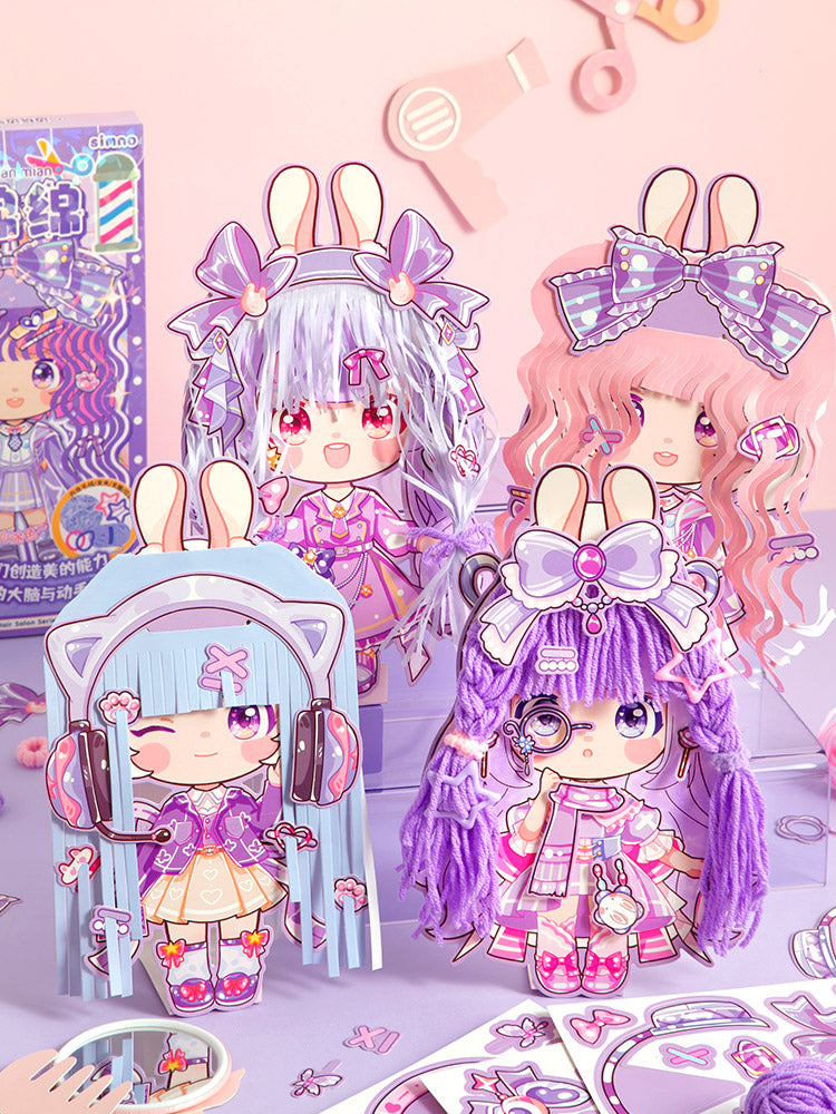 Simno Creative Hair Salon DIY-uitknipset voor papieren modepoppen