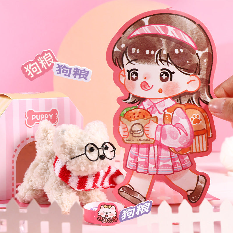 DIY Fuzzy Stick-Beige Puppy