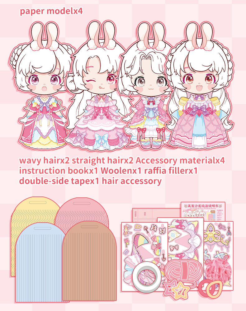 Simno Creative Hair Salon DIY-uitknipset voor papieren modepoppen