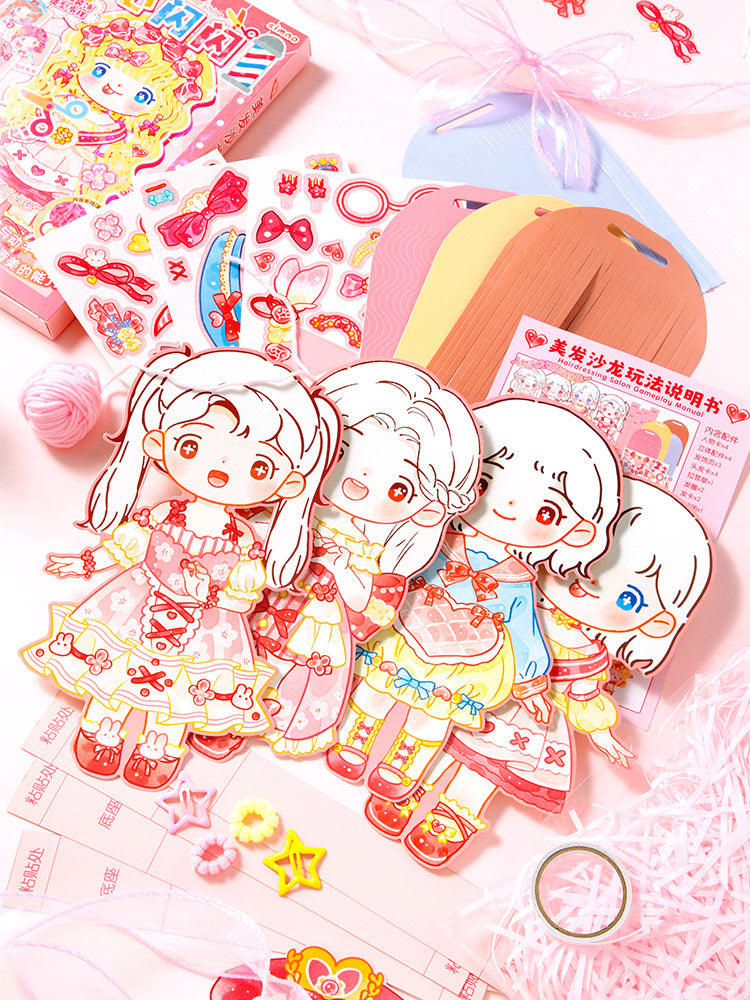 Simno Creative Hair Salon DIY-uitknipset voor papieren modepoppen