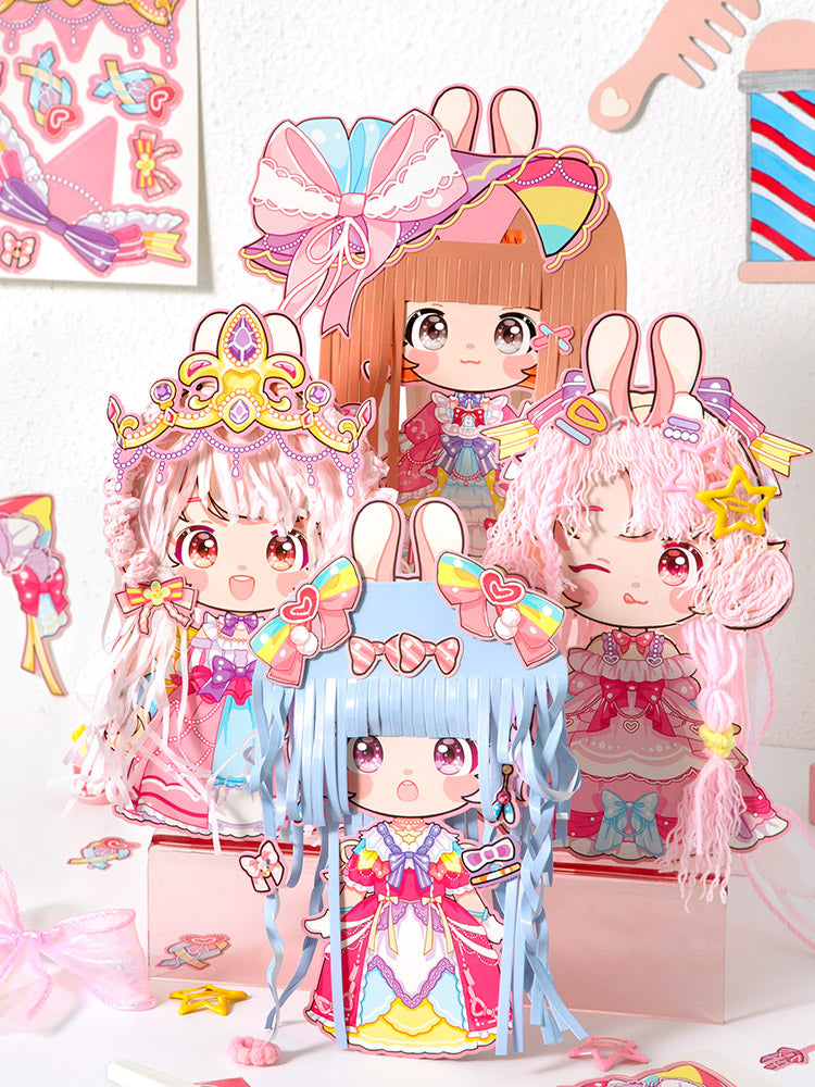 Simno Creative Hair Salon DIY-uitknipset voor papieren modepoppen