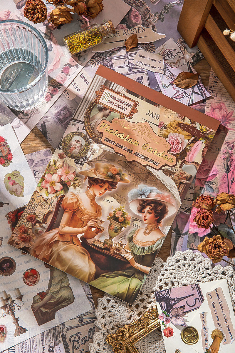 Volume Pack: 30 Washi + 20 Paper Sheets - Victorian Garden