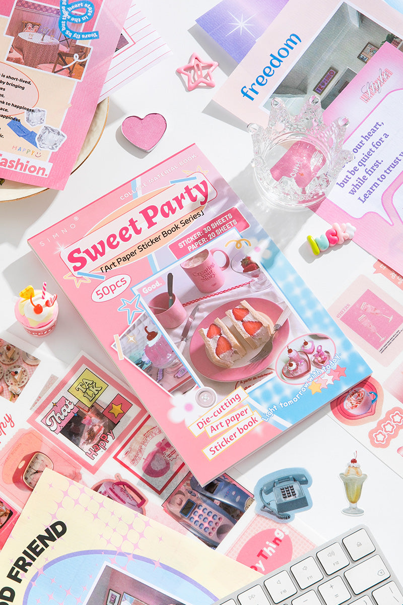 Volume Pack: 30 Washi + 20 Paper Sheets - Sweet Party