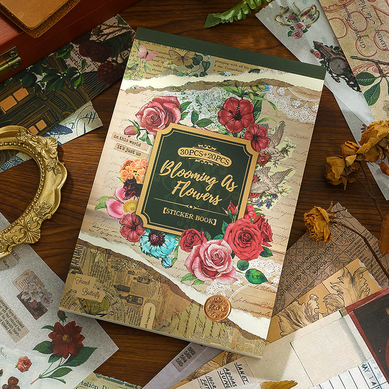 Volume Pack: 30 Washi + 20 Paper Sheets - Blooming as Flowers
