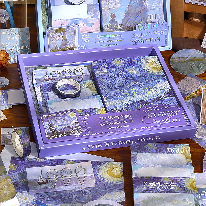 Simno Bullet Journal Set - 155 stuks - A6-notitieboek - Accessoires - Stickers - Sjablonen - Producten - Washi Tape - Scrapbook Album - Paars