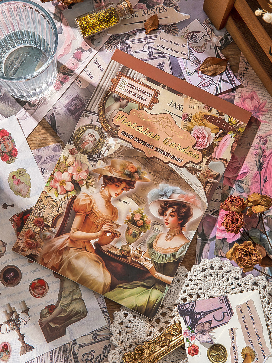 Volume Pack: 30 Washi + 20 Paper Sheets - Victorian Garden