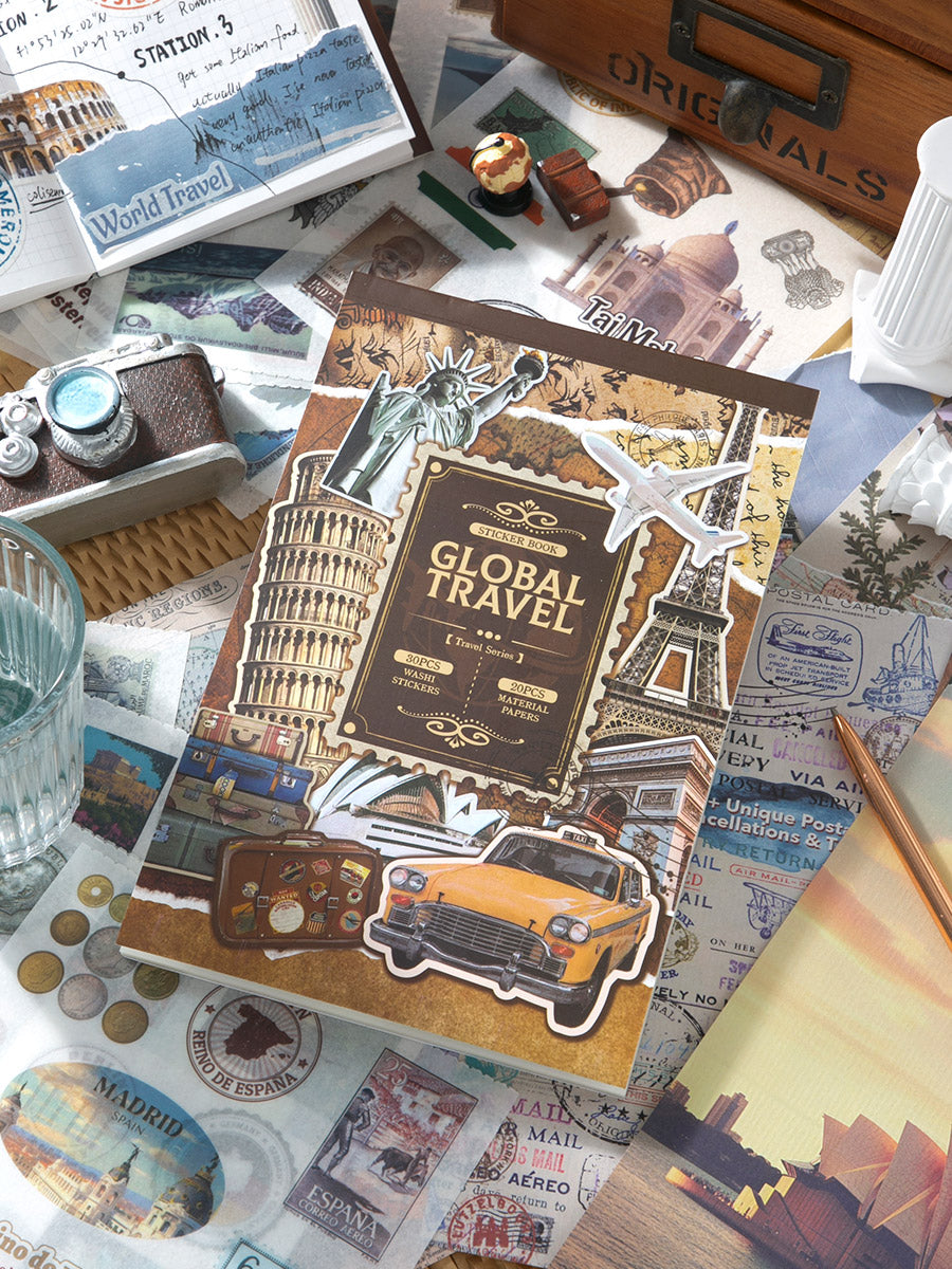 Volume Pack: 30 Washi + 20 Paper Sheets - Global Travel