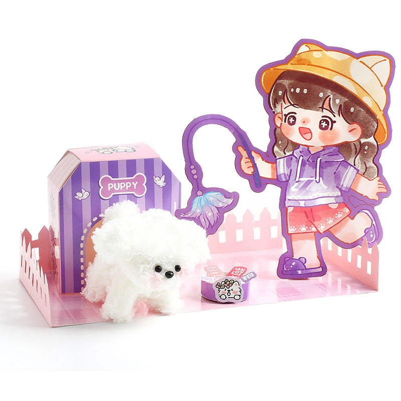 DIY Fuzzy Stick-Beige Puppy