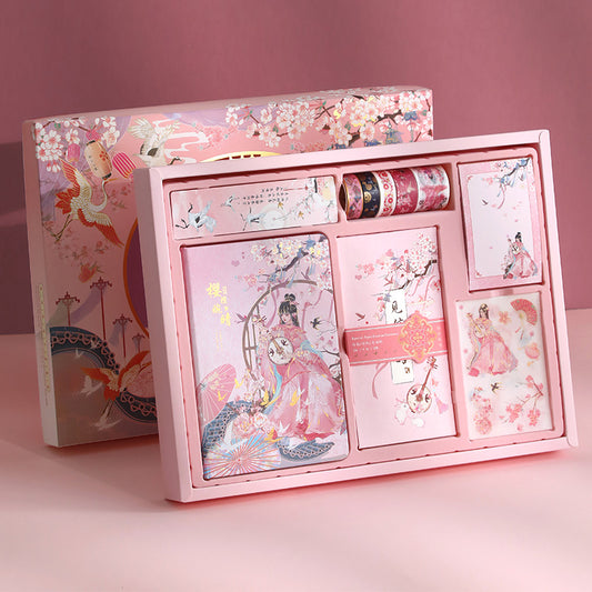 Bullet Journal Set - Luxe notitieboek cadeauset in Chinese stijl - Roze