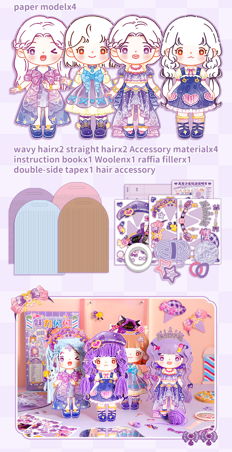 Simno Creative Hair Salon DIY-uitknipset voor papieren modepoppen