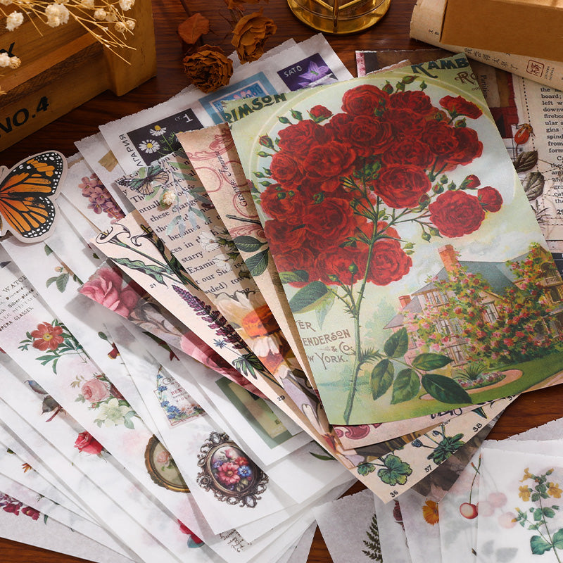 Volume Pack: 30 Washi + 20 Paper Sheets - Blooming as Flowers