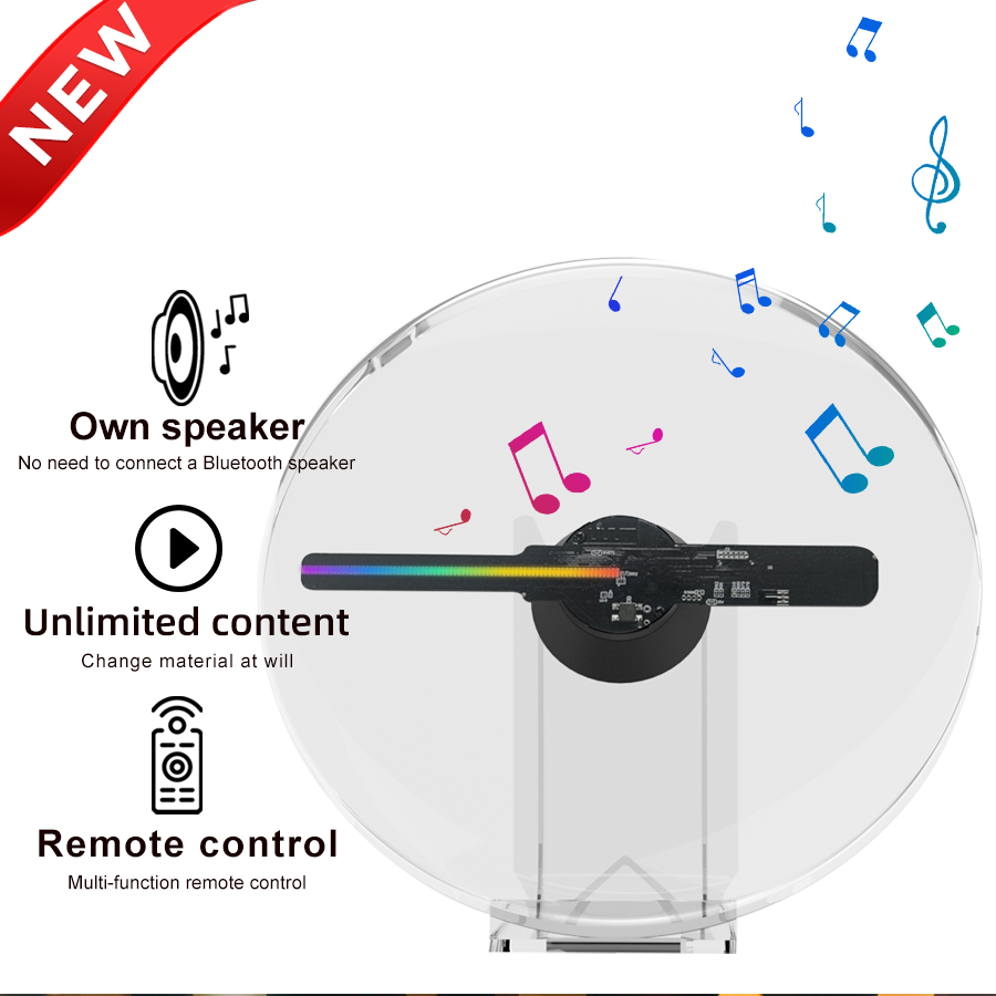 LED-verlichting Smart 3D Hologram Fan - Projector - 18cm - Desktop