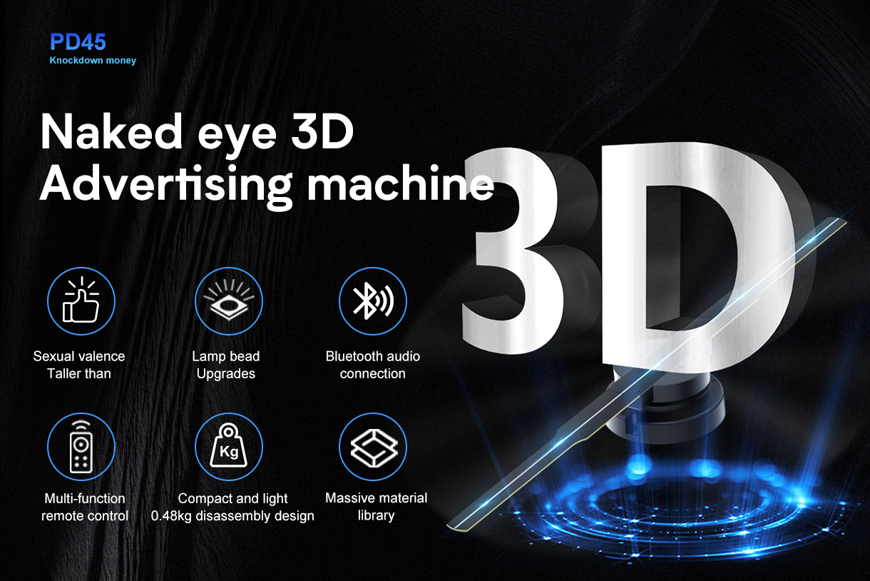 LED-verlichting Slimme 3D-hologramventilator - Projector - 45 cm - 2000 * 704