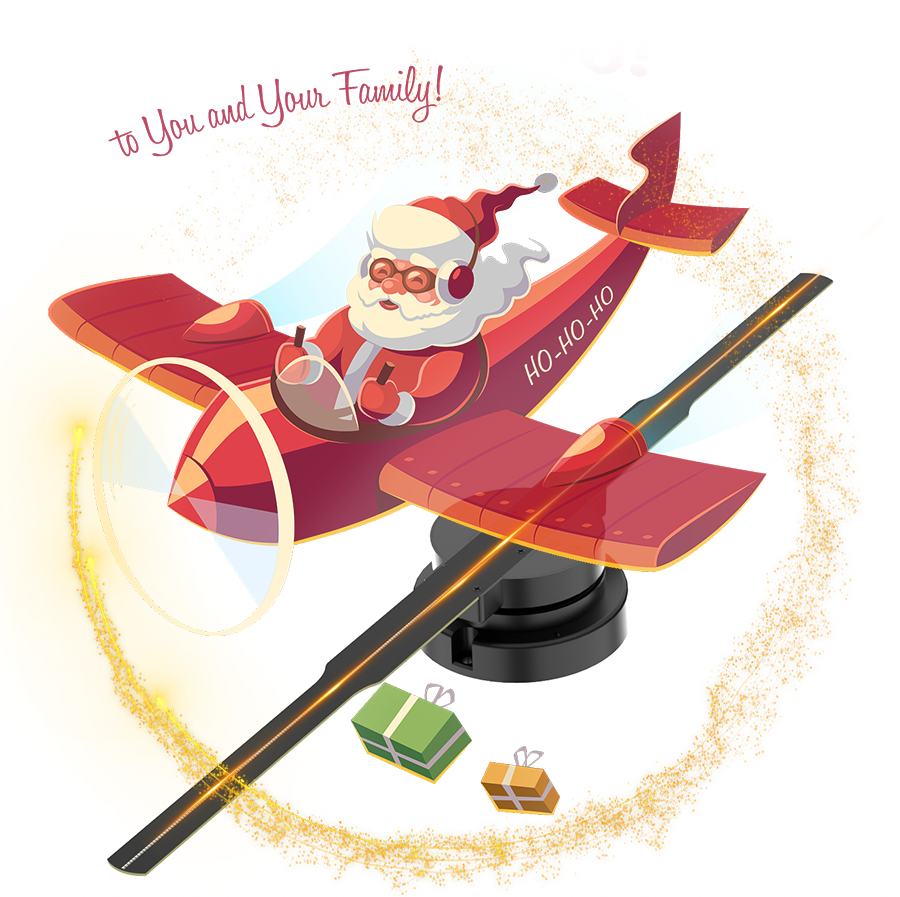 LED-verlichting Slimme 3D-hologramventilator - Projector - 45 cm - 2000 * 704