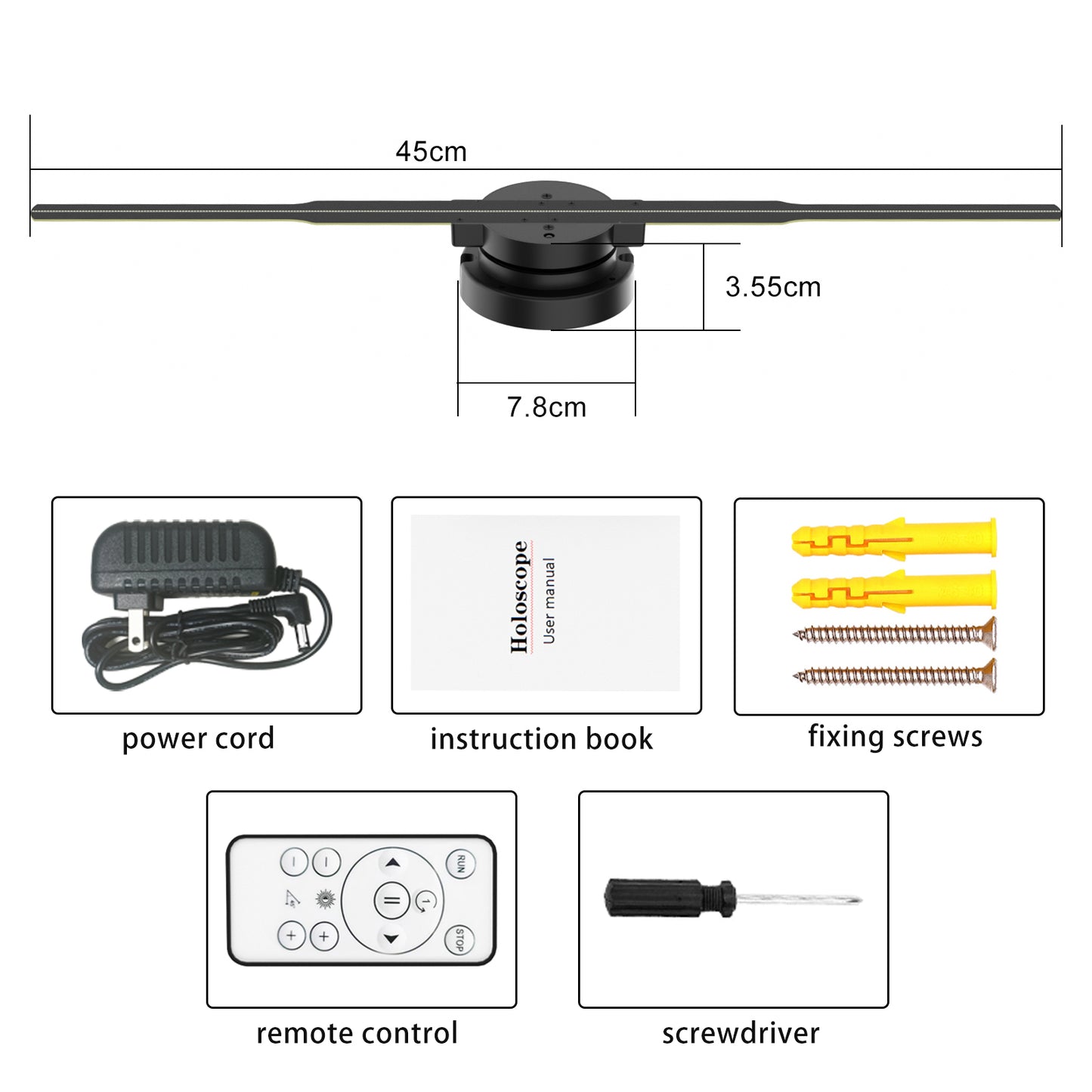 LED-verlichting Slimme 3D-hologramventilator - Projector - 45 cm - 2000 * 704