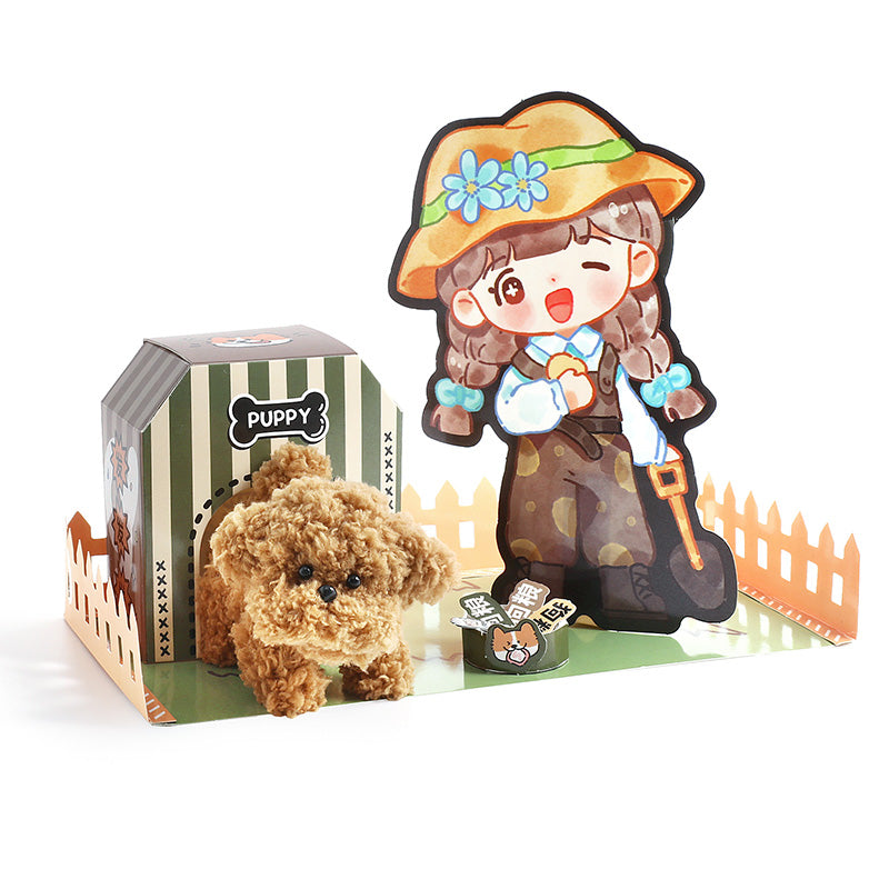 DIY Fuzzy Stick-Beige Puppy