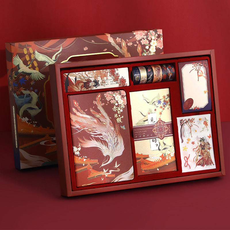 Bullet Journal Set - Luxe notitieboek cadeauset in Chinese stijl - Rood