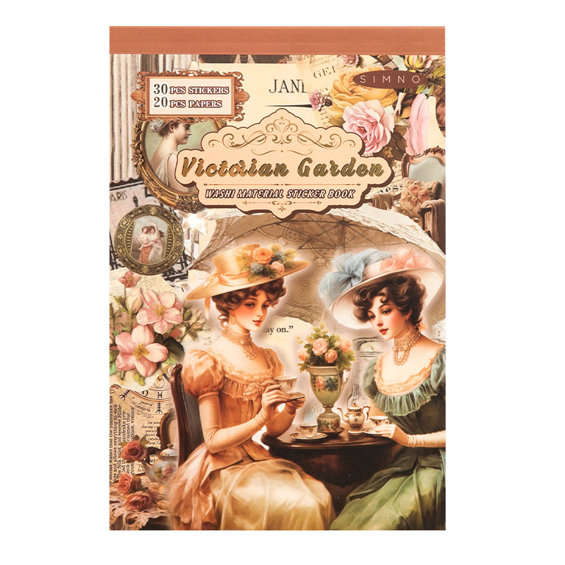 Volume Pack: 30 Washi + 20 Paper Sheets - Victorian Garden