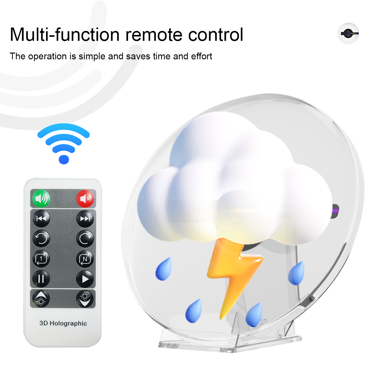 LED-verlichting Smart 3D Hologram Fan - Projector - 18cm - Desktop