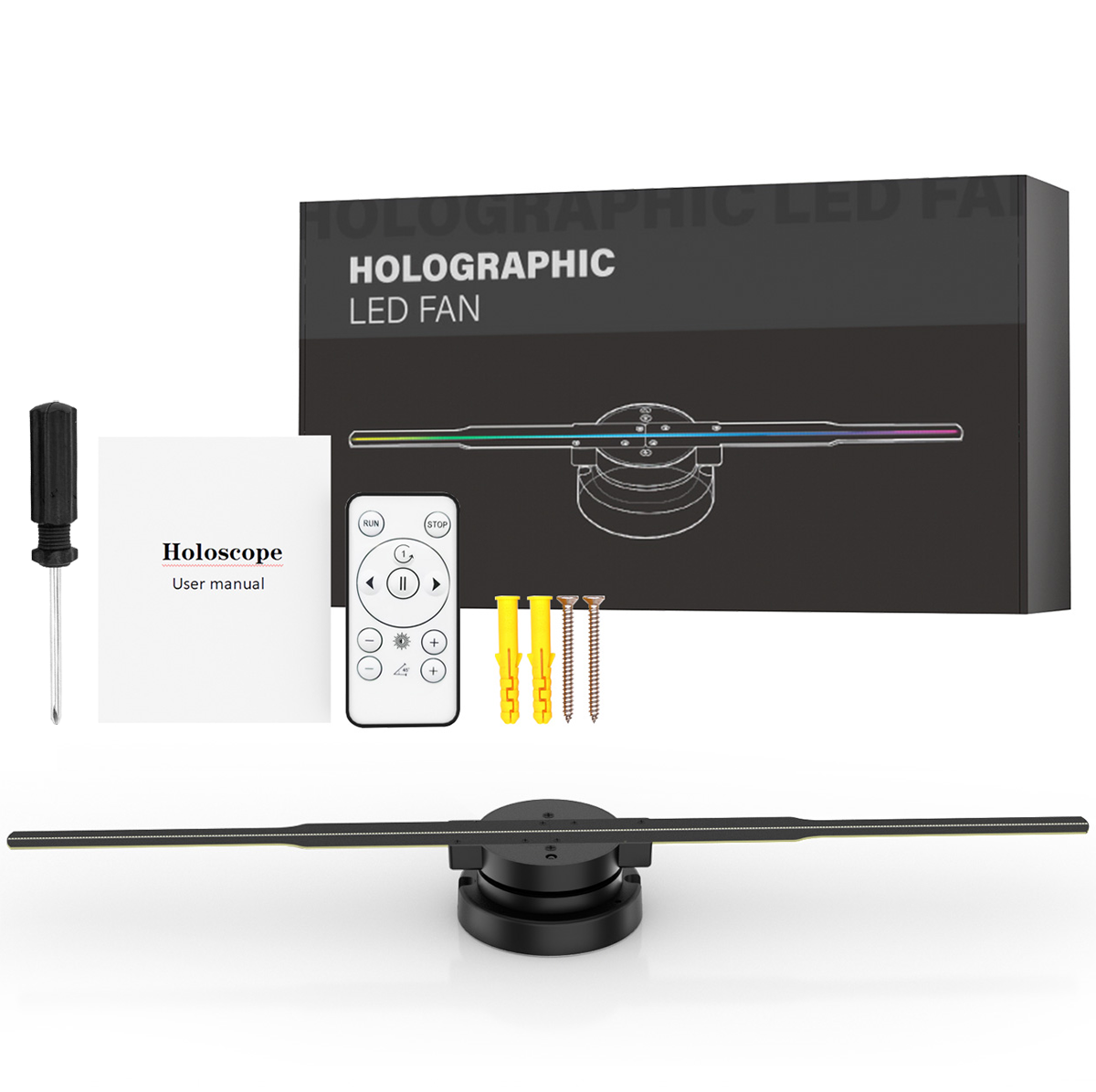 LED-verlichting Slimme 3D-hologramventilator - Projector - 45 cm - 2000 * 704