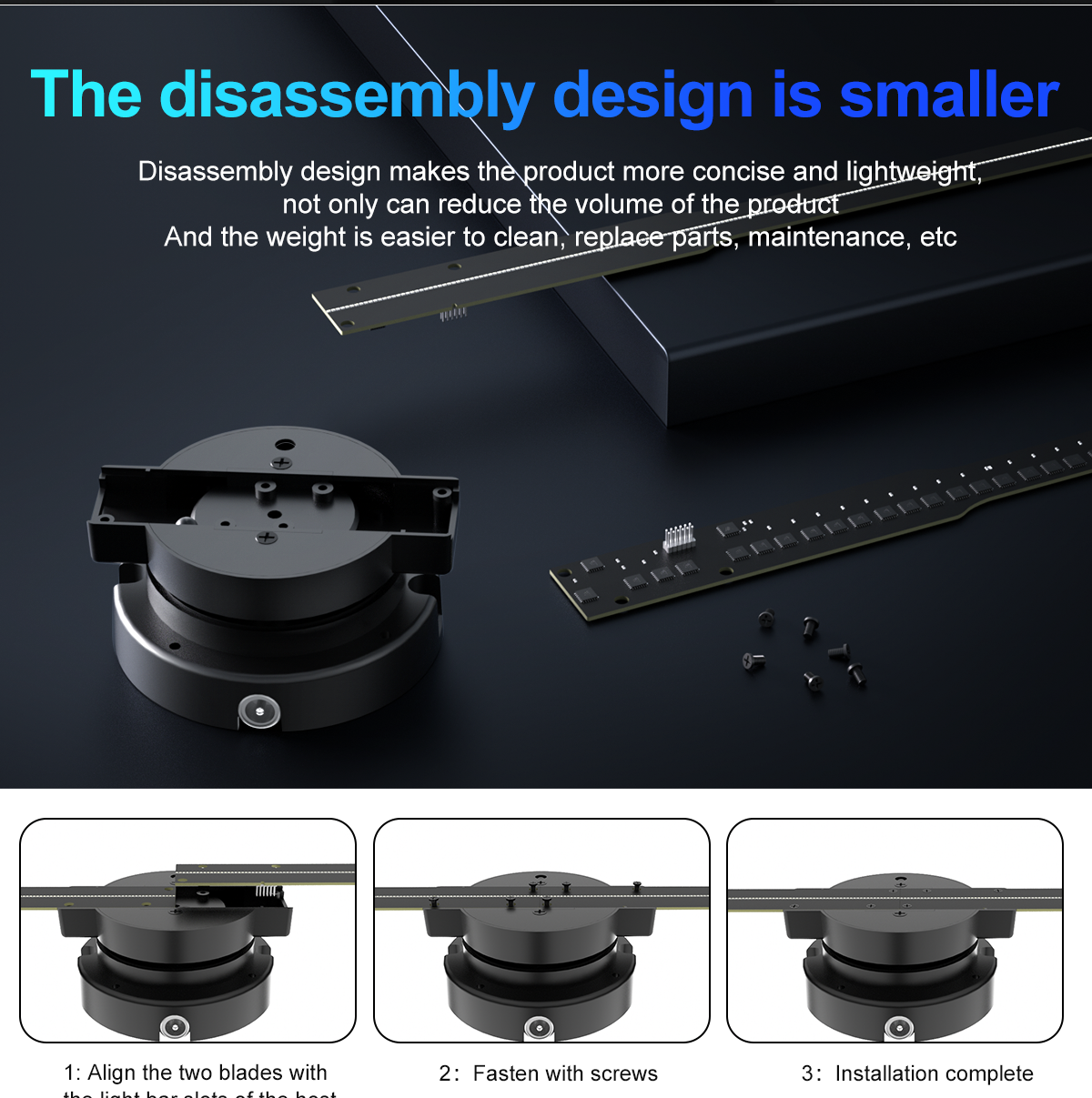 LED-verlichting Slimme 3D-hologramventilator - Projector - 45 cm - 2000 * 704