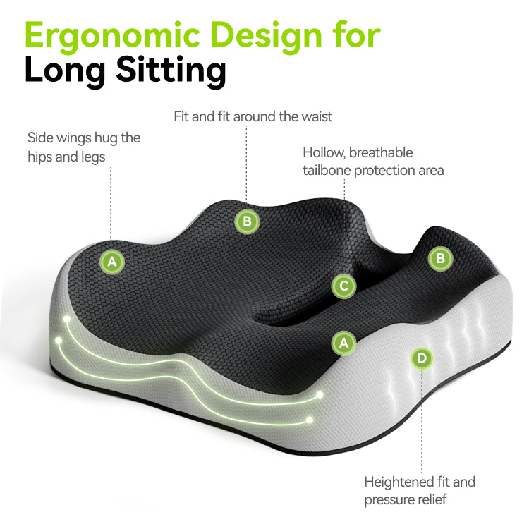 LYH® Ergonomisches Sitzkissen - Offene Mitte - Memory-Schaum