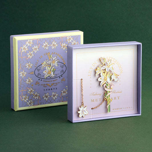 Bookmark - Gilded Brass Metal Bookmark - Lily in the Afternoon