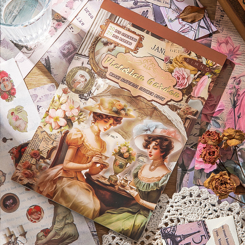 Volume Pack: 30 Washi + 20 Paper Sheets - Victorian Garden